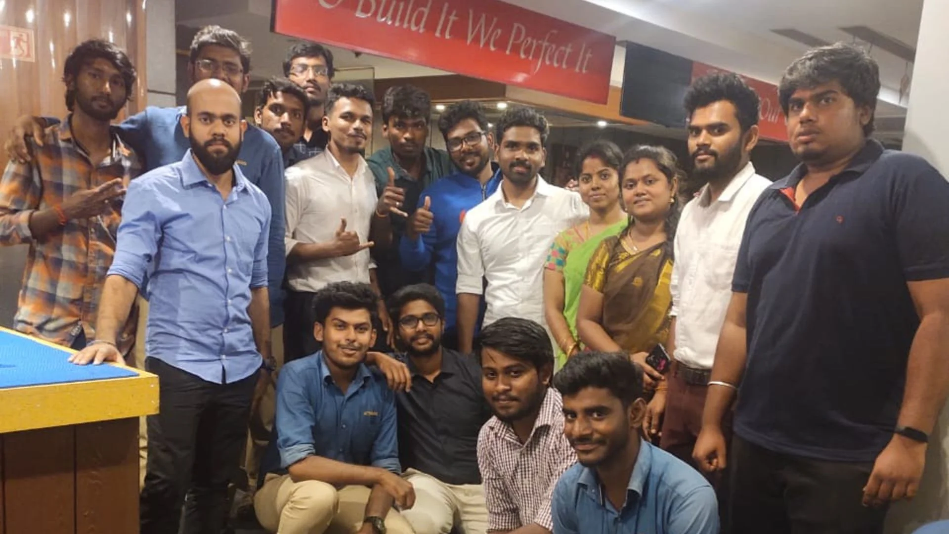 Nesans employees enjoying a night out at a restaurant